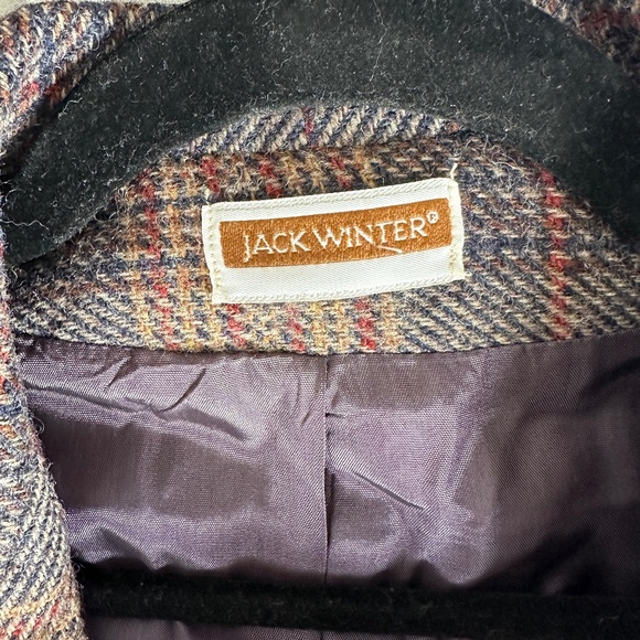 Jack Winter Vintage 100% Pure Wool Women's Blazer Plaid Tweed Size 14 - Picture 6 of 9